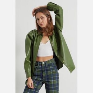 WeWoreWhat vegan leather overshirt